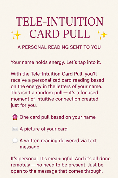 ✨ Tele-Intuition Card Pull – A Personal Reading Sent to You ✨